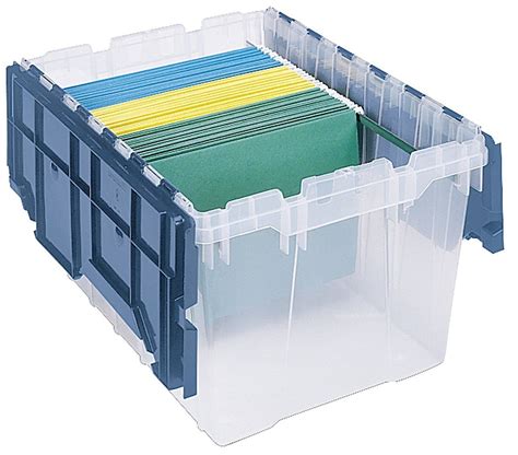 large plastic file storage box